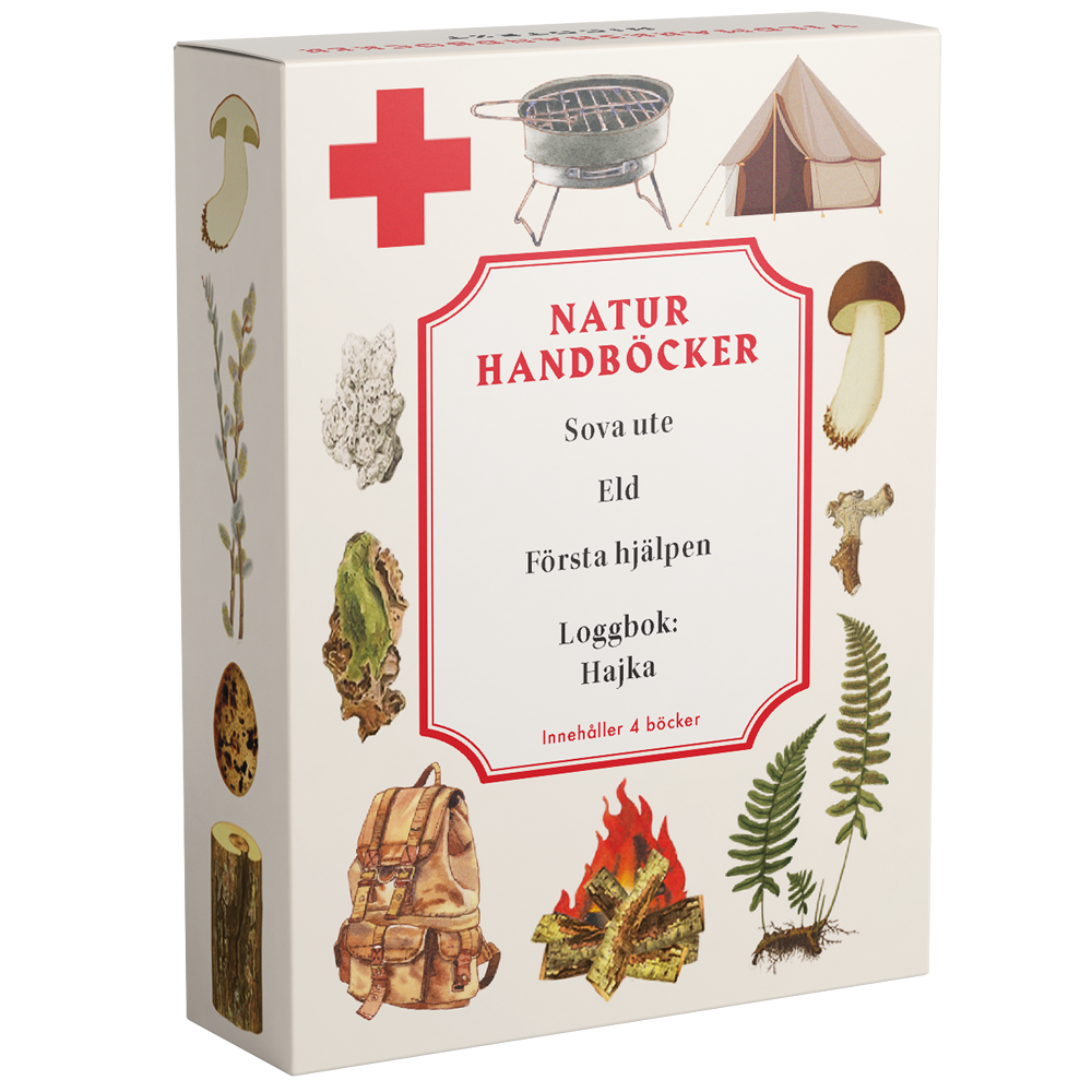 NATURHANDBÖCKER: Sova ute, Eld, Första hjälpen, Loggbok: Hajka