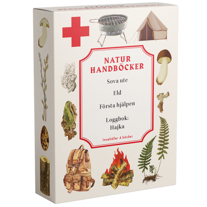 NATURHANDBÖCKER: Sova ute, Eld, Första hjälpen, Loggbok: Hajka