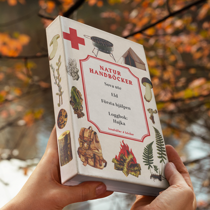NATURHANDBÖCKER: Sova ute, Eld, Första hjälpen, Loggbok: Hajka